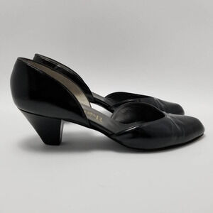 Roberto Maria Ristori Womens Dorsay Heel Shoes Black Slip On Italy EUR 40 US 9.5